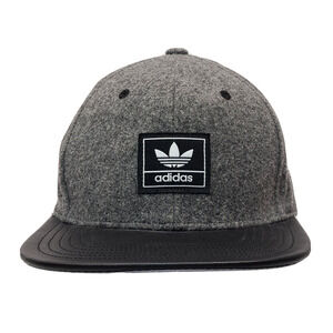 Adidas Trefoil Snapback Hat Cap Grey/Black Wool Blend One Size Fits Most OSFM